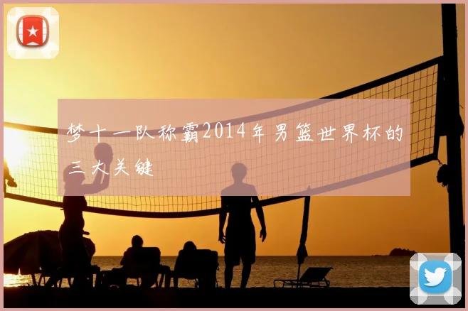 梦十一队称霸2014年男篮世界杯的三大关键